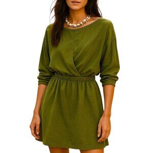 Free People Santa Maria Mini Dress Extra Small Olive Green